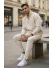 Trening barbati slim fit bej Pantaloni + Hanorac 2616 13-1.2/28-2.2